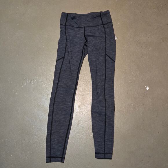 Lululemon Mid Rise Speed Tight V in Heathered Black Leggings Women's Size‎ 4 - Picture 5 of 10